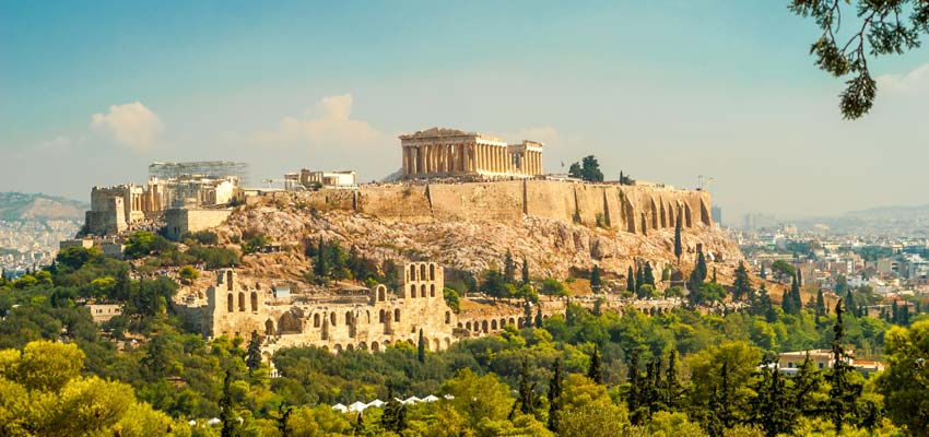 The ancient Acropolis in Athens, Greece