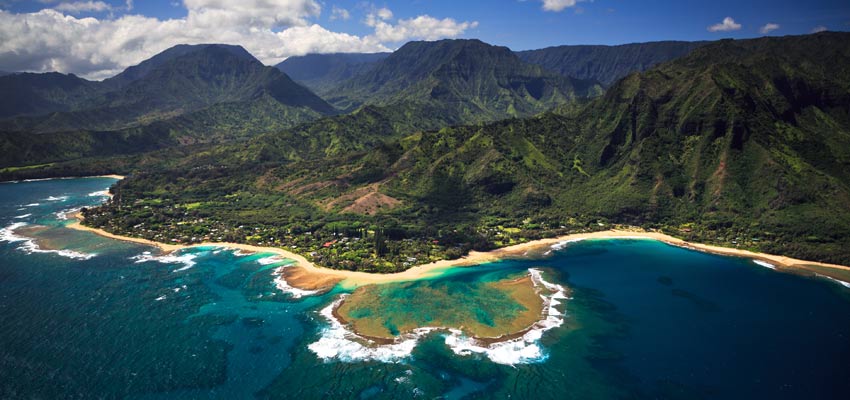 Dramatic landscapes on the Hawaiian island of Kauai