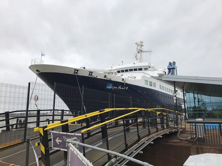 Saga Pearl cruise ship docked in-port