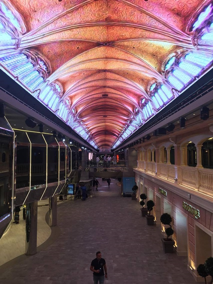 LED ceiling in the Central Promenade on MSC Meraviglia