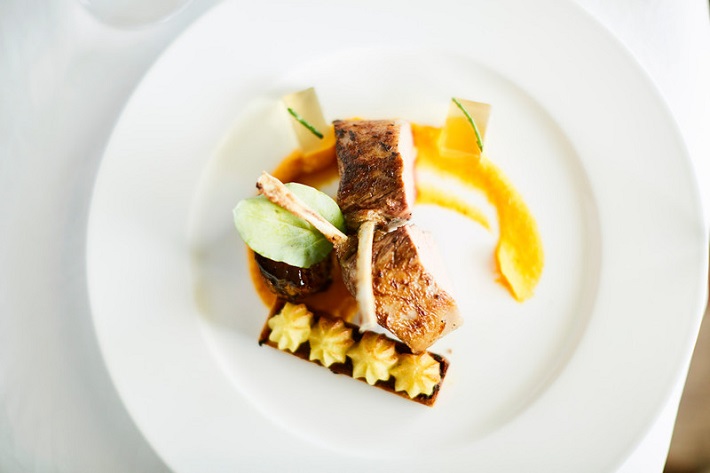 A gourmet dish served in a restaurant on-board a P&O Cruises ship