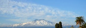 Mount Etna rising above the horizon in Sicily