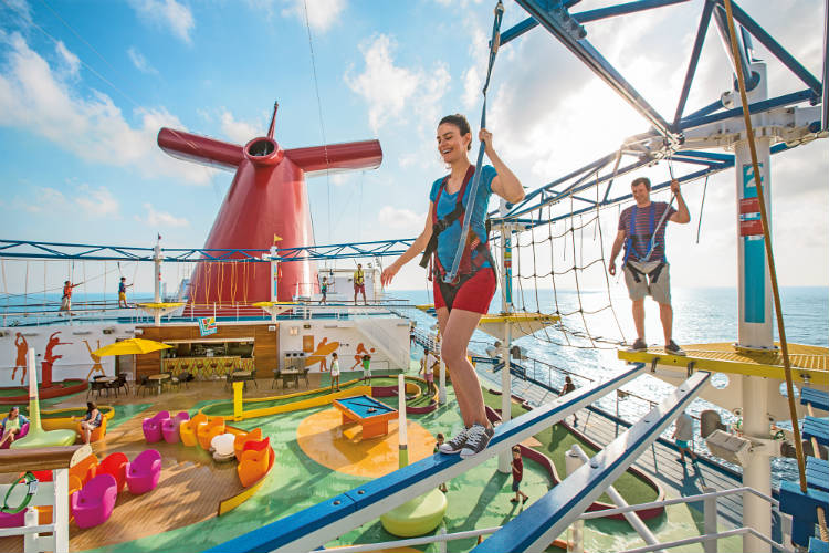 SkyCourse on-board Carnival - A high ropes course for the adventurous