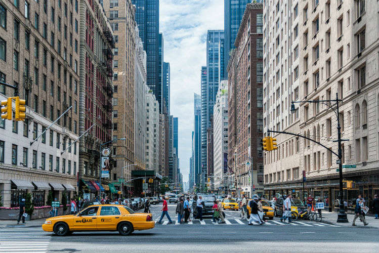 Street in New York, America