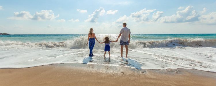 Family on a beach holiday