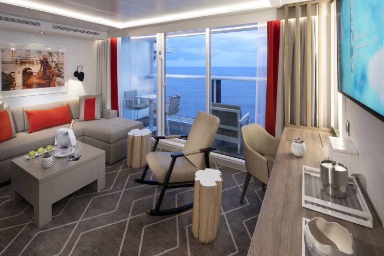 Celebrity Suite bedroom on-board Celebrity Cruises