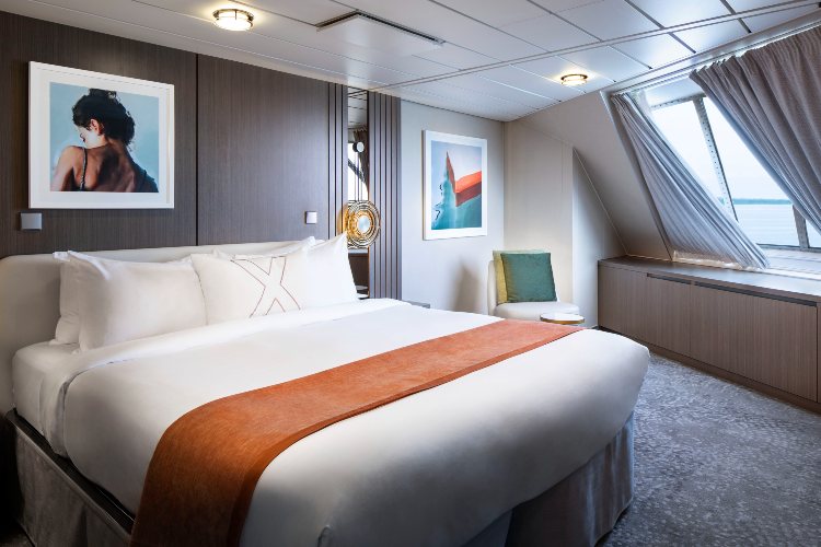 Sunset Suite bedroom on-board Celebrity Cruises