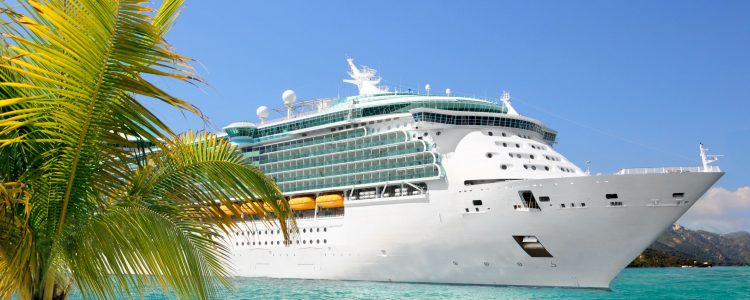 Large cruise ship in the ocean