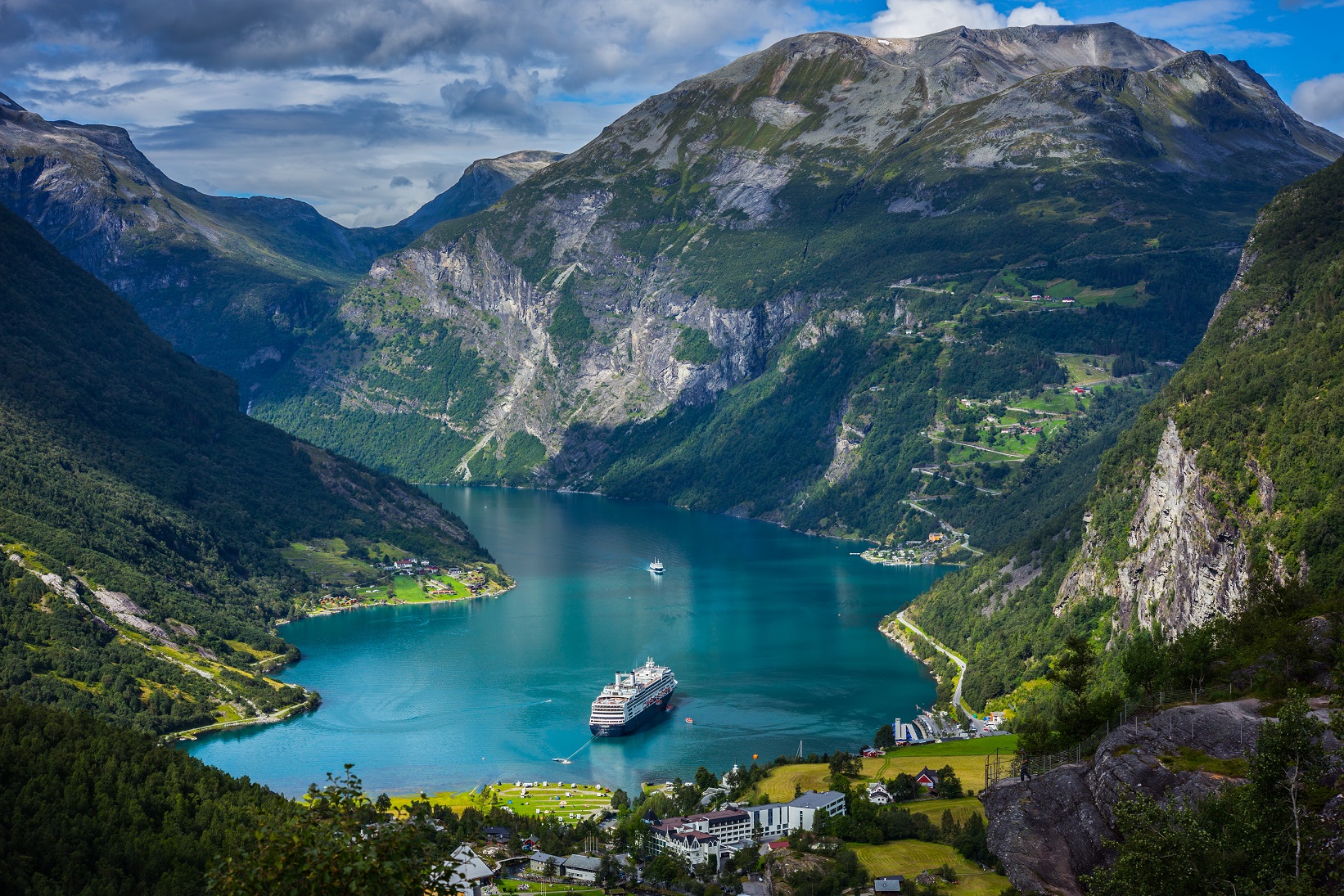 Cruise ship in Norwegian fjord