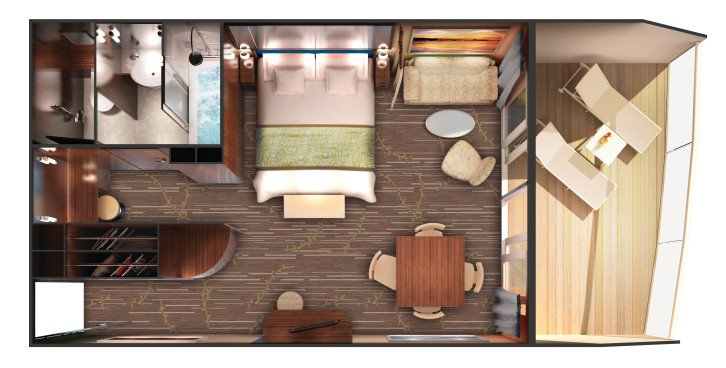 Aft-Facing Penthouse with Large Balcony floor Plan