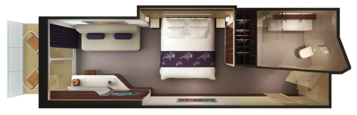 Club Balcony Suite with Larger Balcony floor Plan