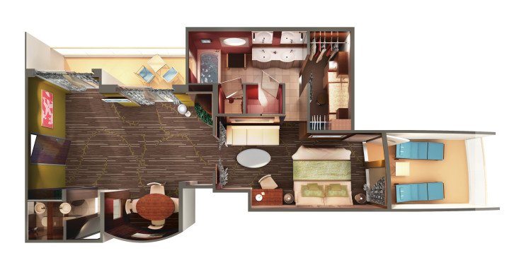 Owner's Suite with Two Balconies floor Plan