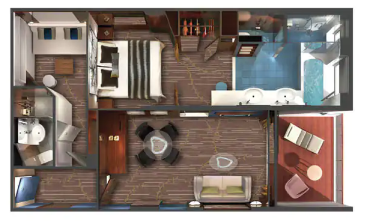 The Haven 2-Bedroom Family Villa with Balcony floor Plan