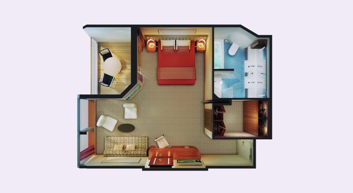 2-Bedroom Deluxe Family Suite with Balcony floor Plan