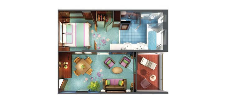 The Haven 2-Bedroom Family Villa with Balcony floor Plan