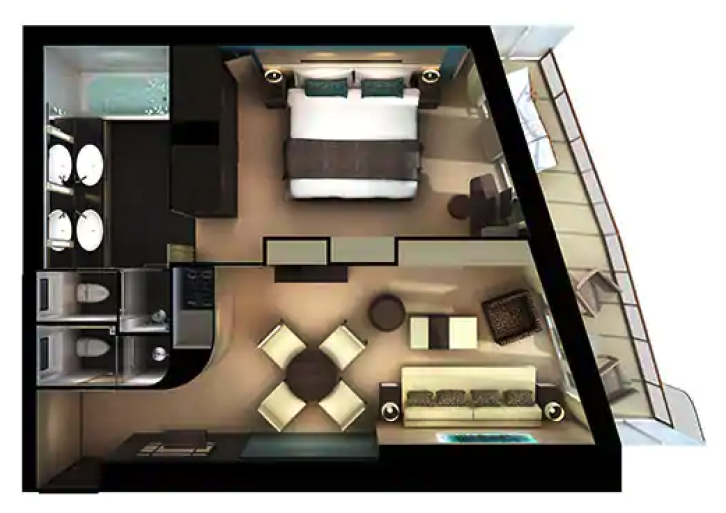 The Haven Aft-Facing Penthouse with Master Bedroom & Balcony floor Plan