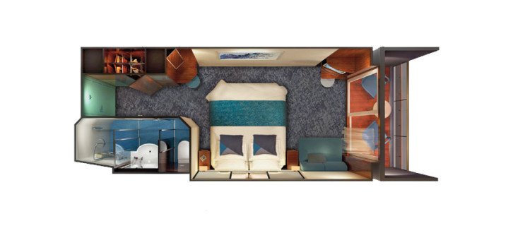 Aft-Facing Balcony floor Plan