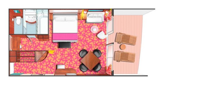 Aft-Facing Penthouse with Large Balcony floor Plan