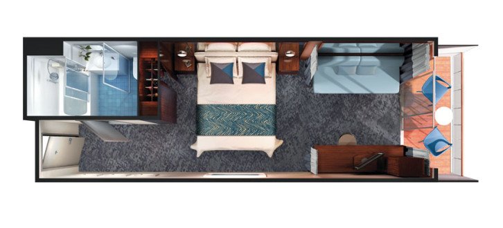 Sail Away Club Balcony Suite floor Plan