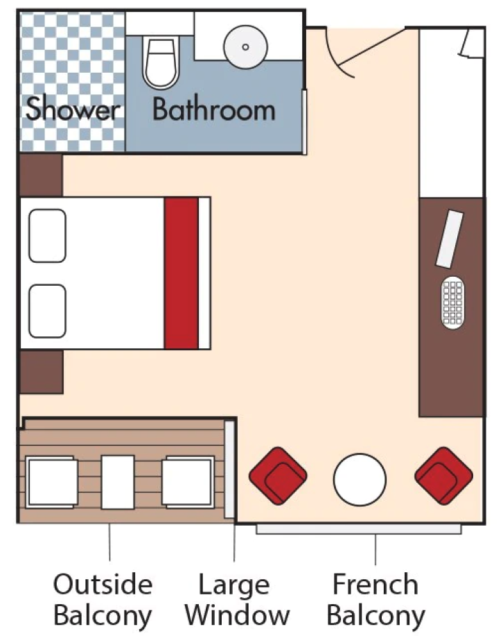 Category AA Stateroom floor Plan