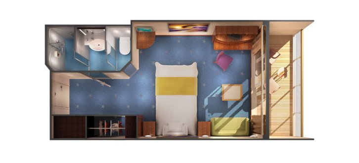 Aft-Facing Balcony floor Plan