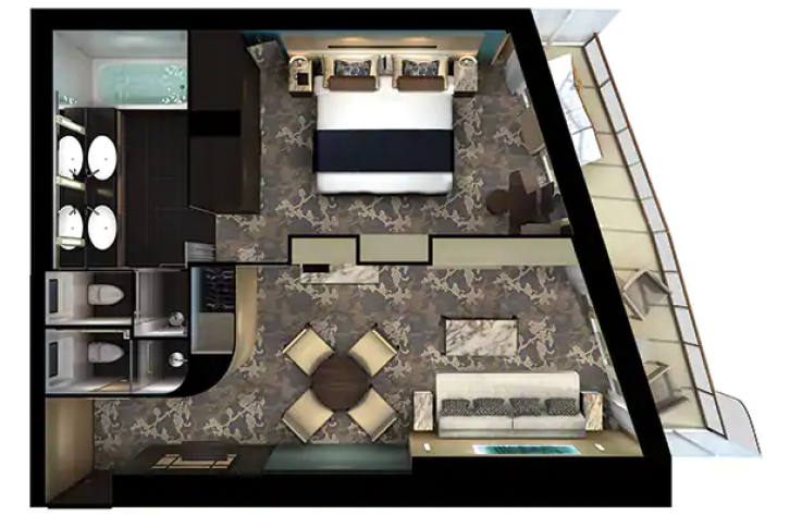The Haven Aft-Facing Penthouse with Balcony floor Plan