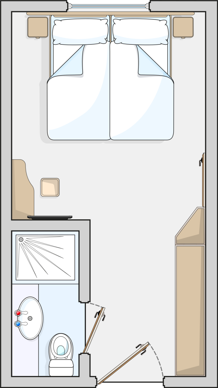Single Outside Cabin floor Plan