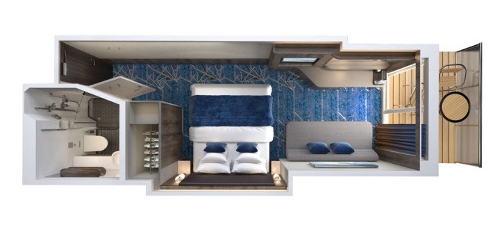 Club Balcony Suite with Larger Balcony floor Plan
