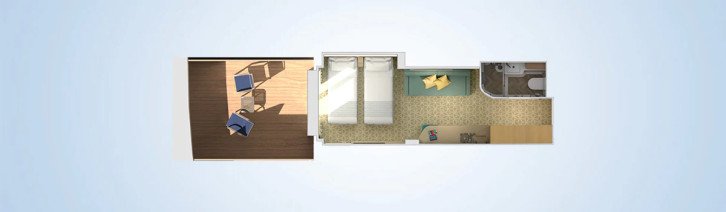 Aft-View Extended Balcony floor Plan