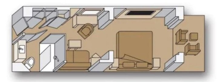 Aft-View Vista Suite floor Plan