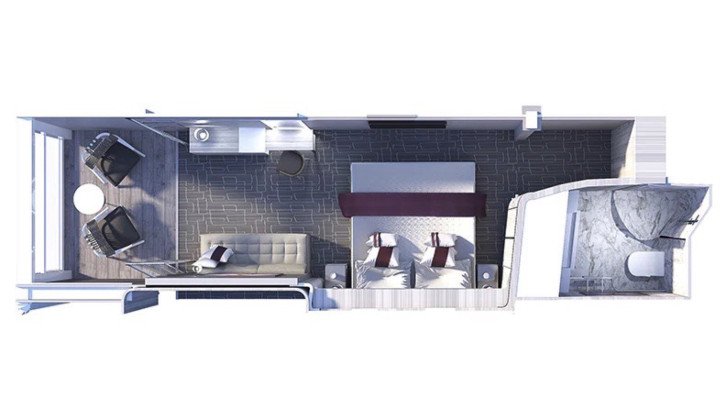 Prime AquaClass® Stateroom floor Plan