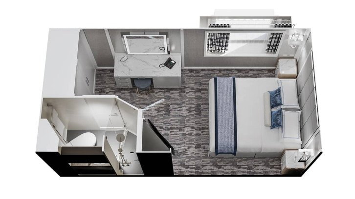 Solo Oceanview Stateroom floor Plan