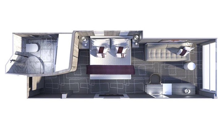 Prime Ocean View Stateroom floor Plan