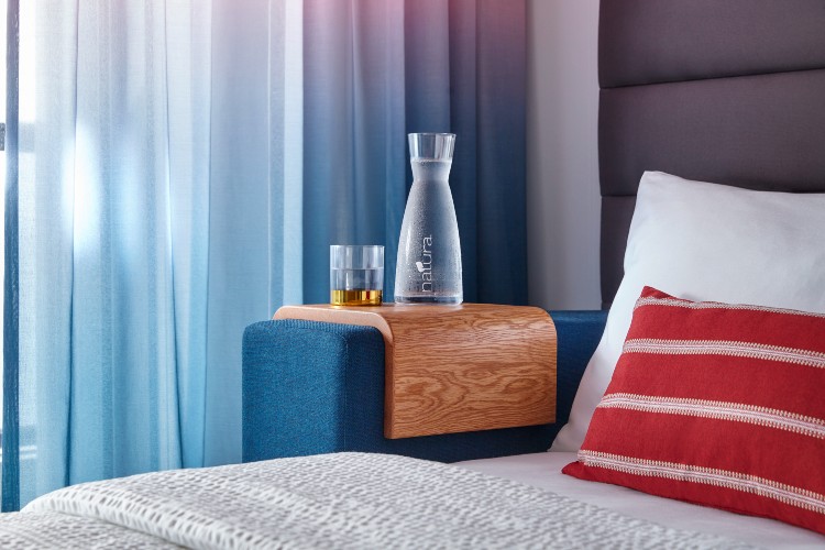 Bedside surface in the Sea Terrace cabin