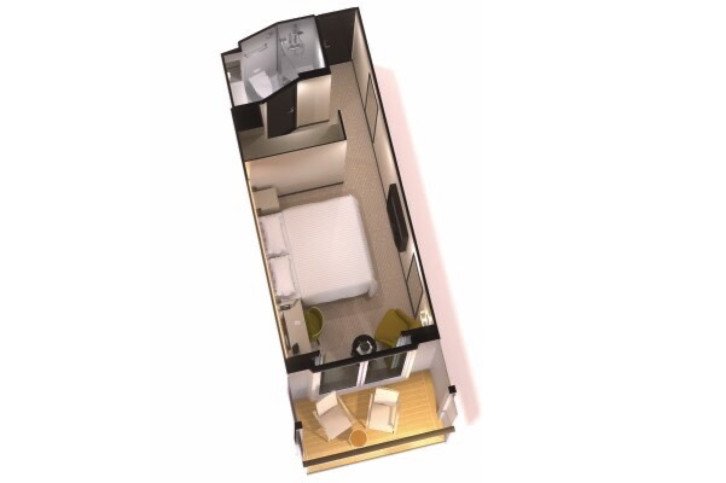 Balcony Cabin (Fully Obstructed View) floor Plan