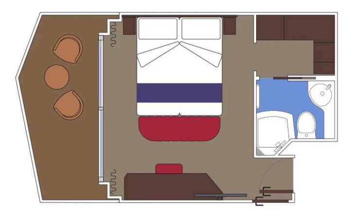Deluxe Balcony with Promenade & Ocean View floor Plan