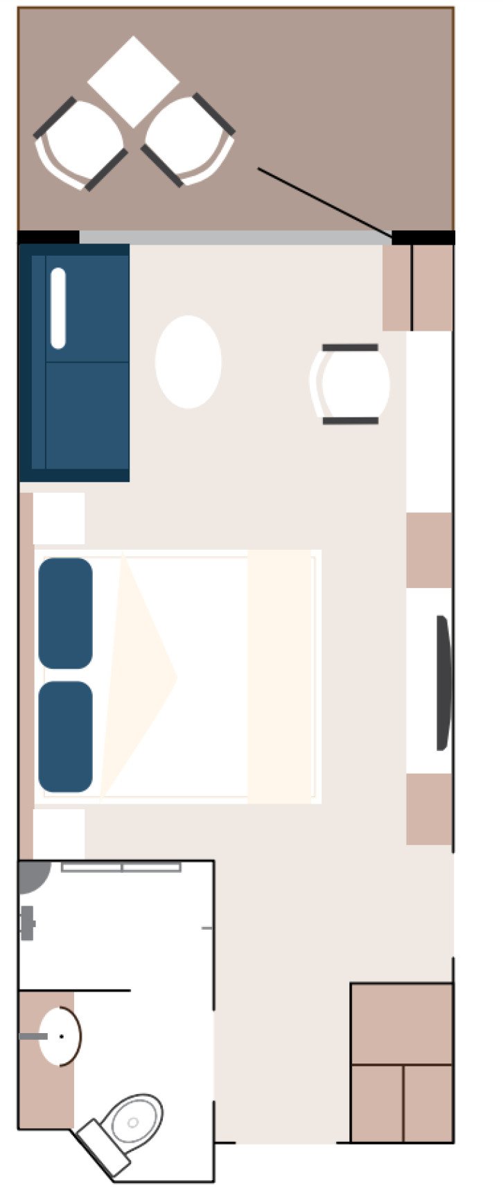 Balcony Stateroom Category A – Solo floor Plan