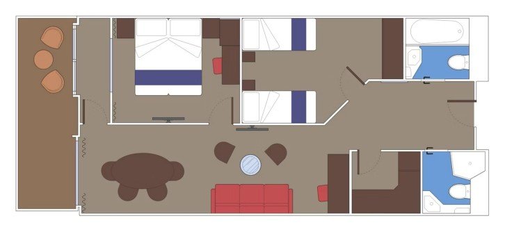 Two-Bedroom Grand Suite Aurea floor Plan