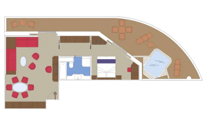 MSC Yacht Club Royal Suite with Whirlpool Bath floor Plan