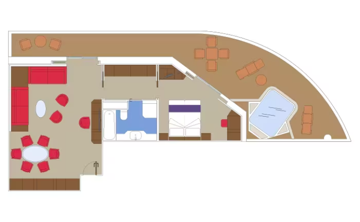 MSC Yacht Club Royal Suite With Whirlpool Bath floor Plan