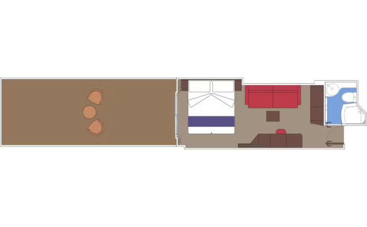 Junior Suite Aurea with Promenade & Ocean View floor Plan
