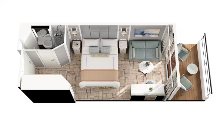 Concierge Level Veranda Stateroom floor Plan