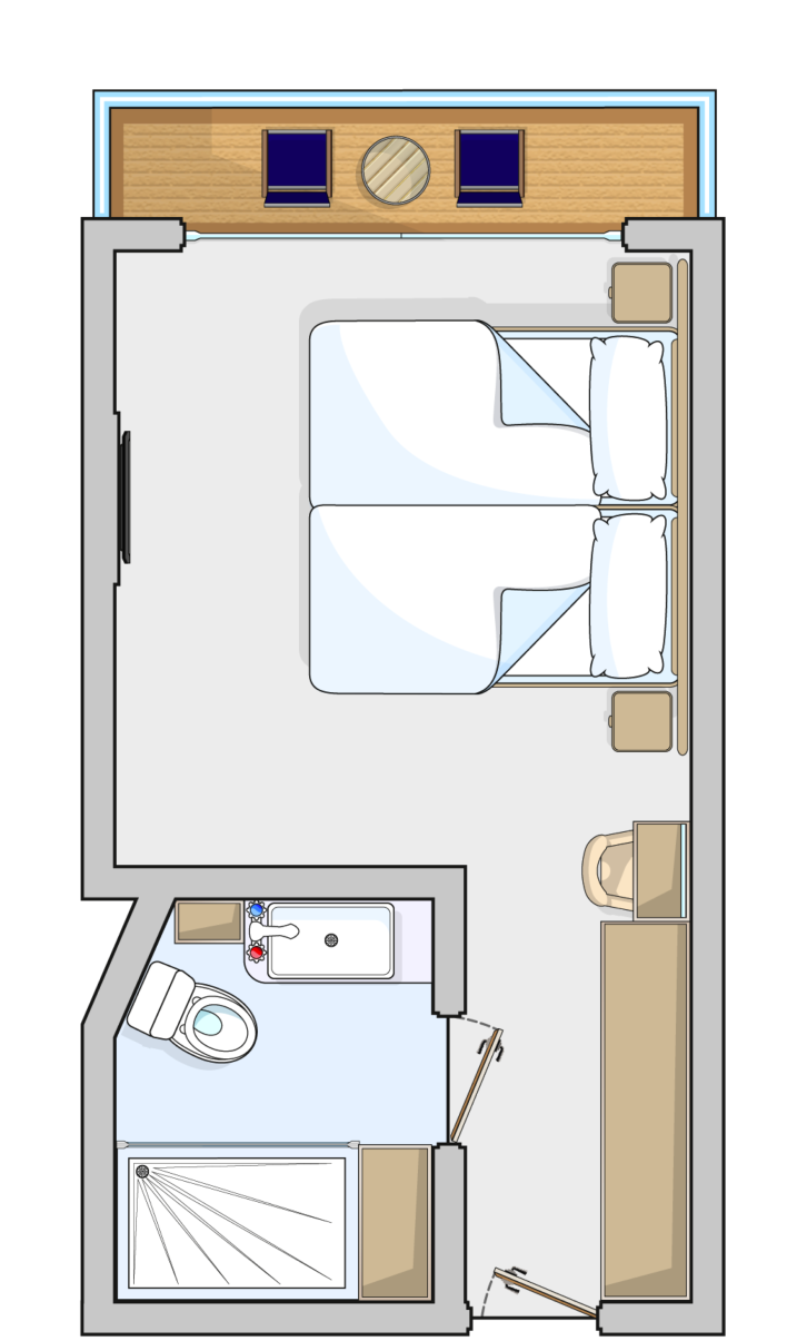 Balcony Cabin floor Plan