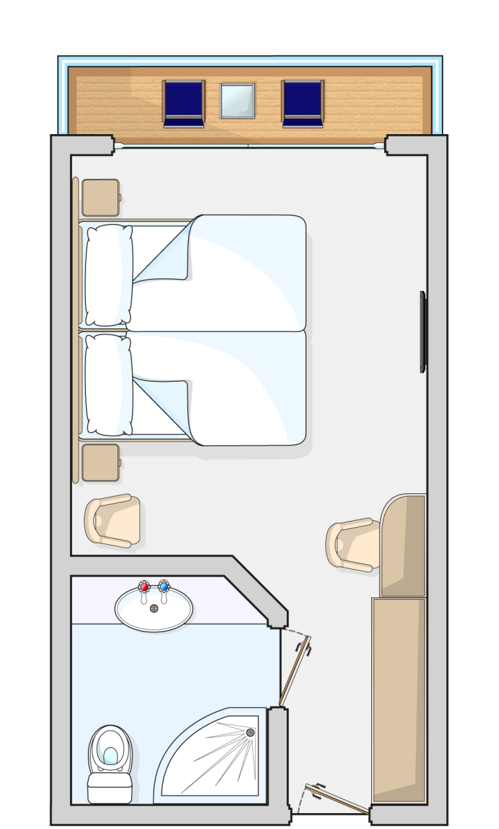 Balcony Cabin floor Plan