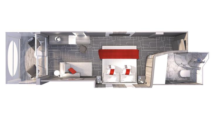 Deluxe Porthole View with Veranda floor Plan