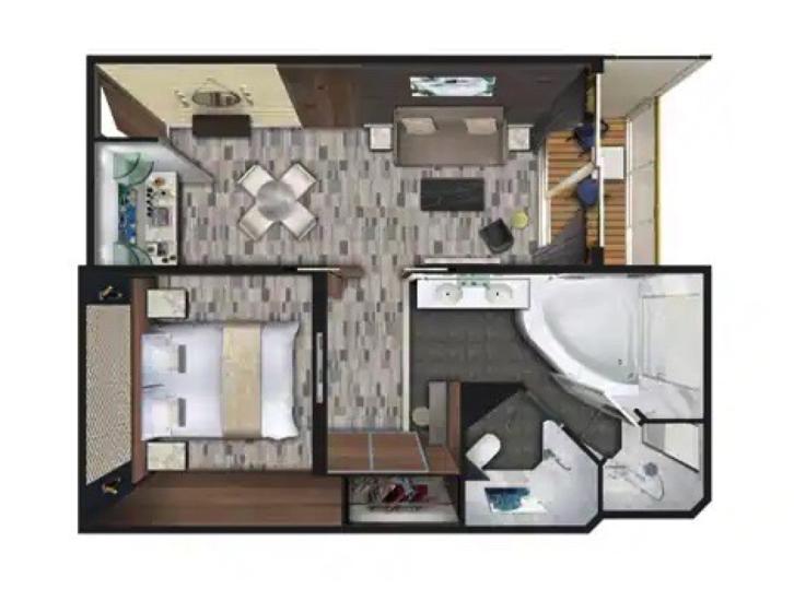 Forward-Facing Penthouse with Large Balcony floor Plan