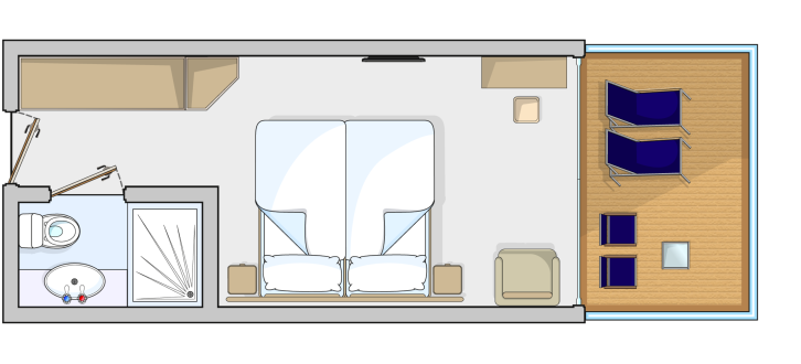 Balcony Cabin (Large Balcony) floor Plan