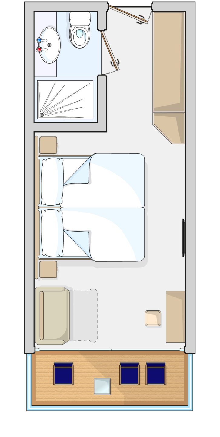Balcony Cabin floor Plan