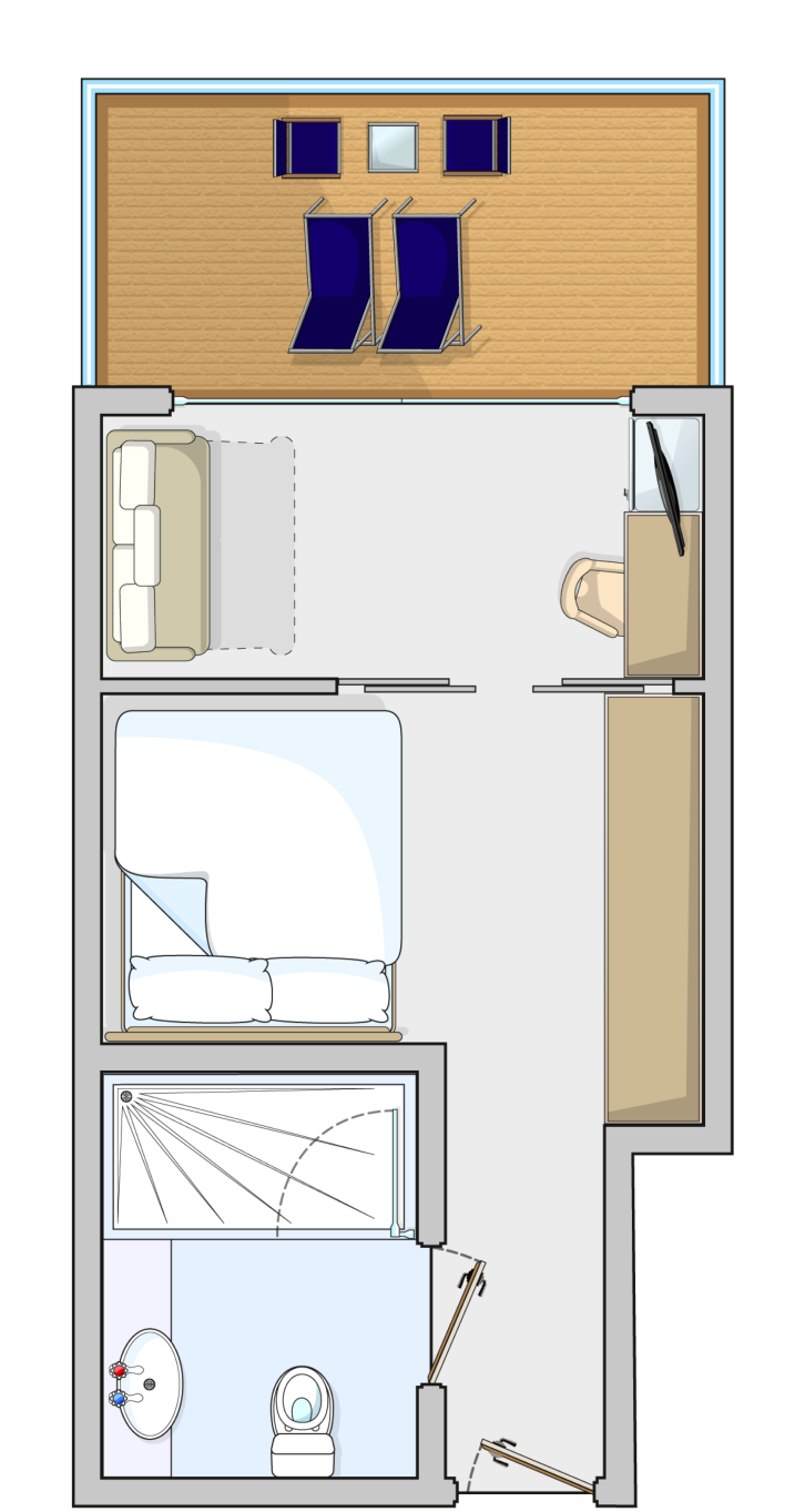 Deluxe Balcony Cabin floor Plan