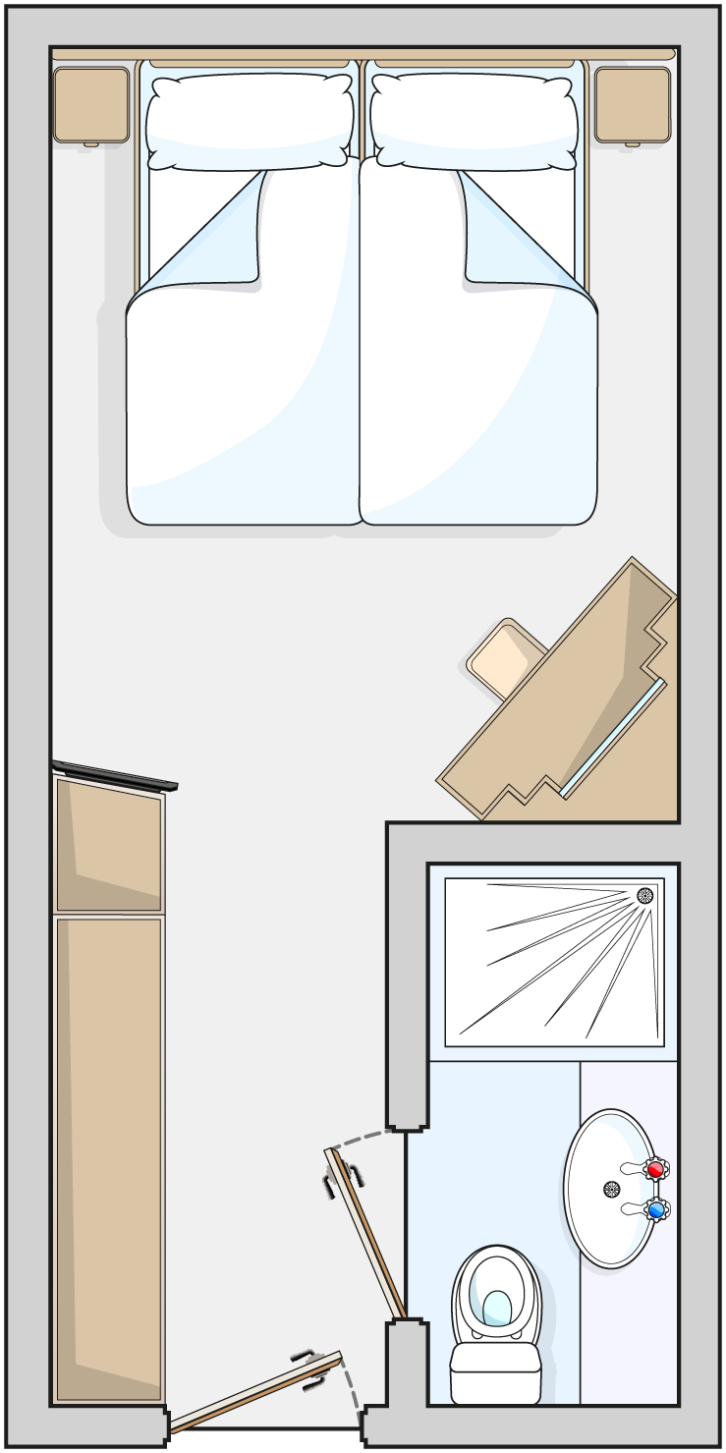 Single Inside Cabin floor Plan